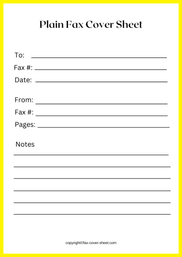 Plain Fax Cover Sheet Templates Printable in PDF Format