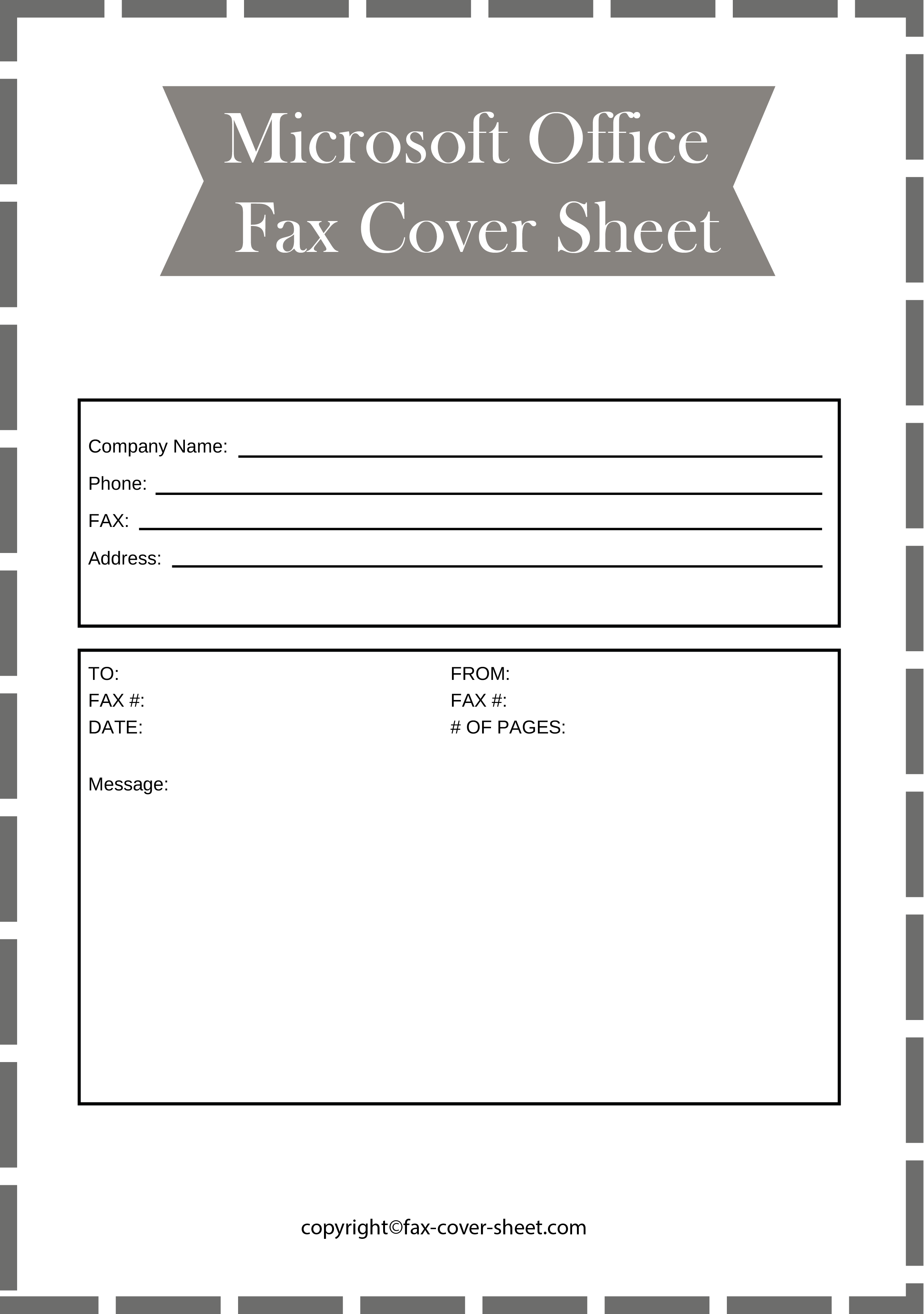 Printable Microsoft Office Fax Cover Sheet in Word
