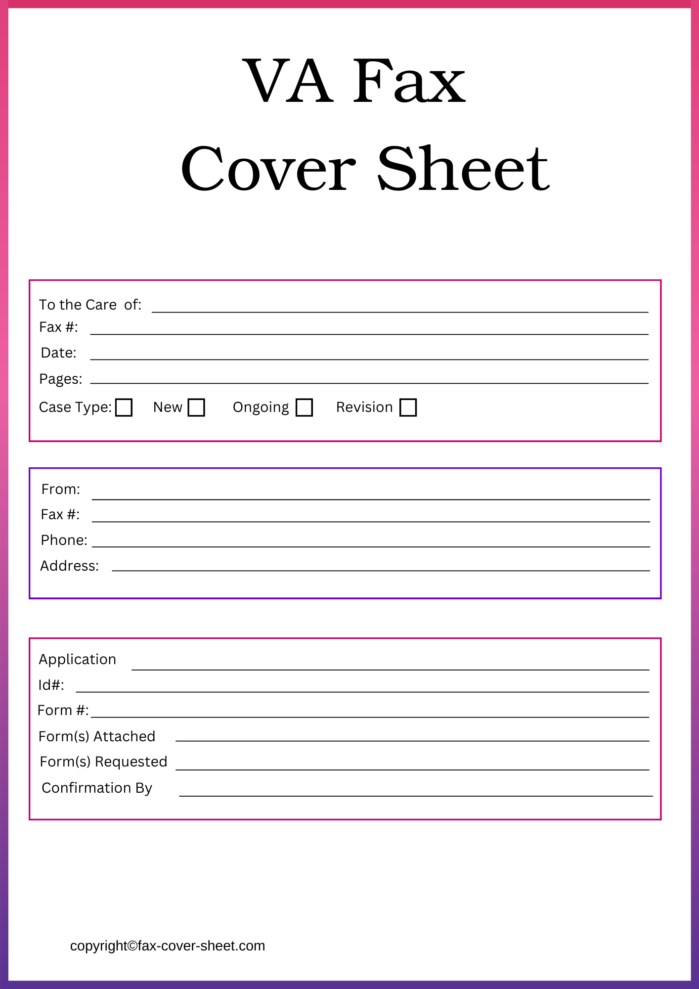Printable VA Fax Cover Sheet