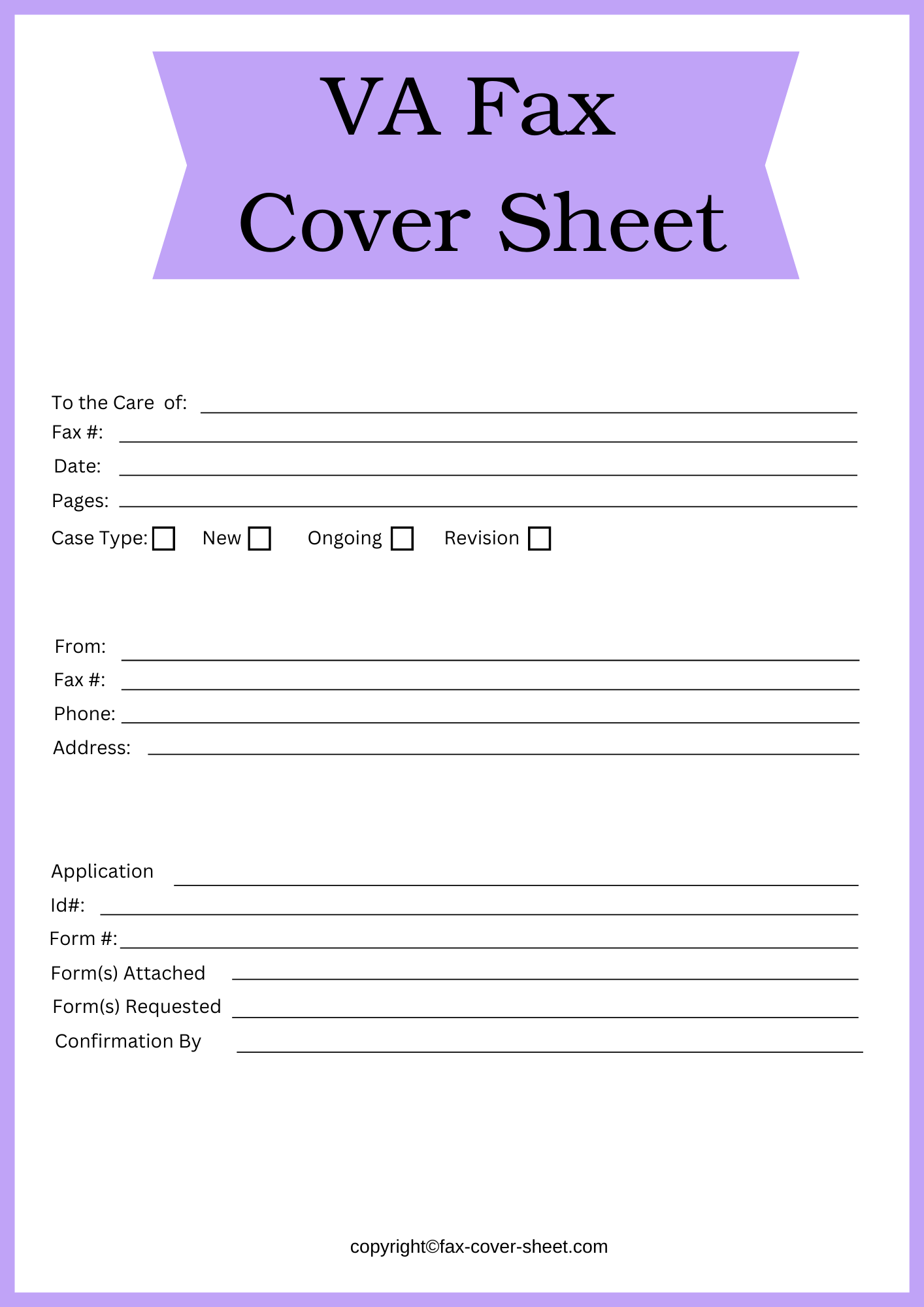 VA Fax Cover Sheet
