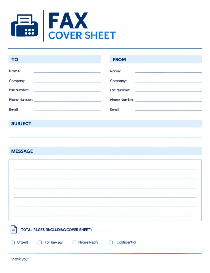 Fax Cover Sheet Template