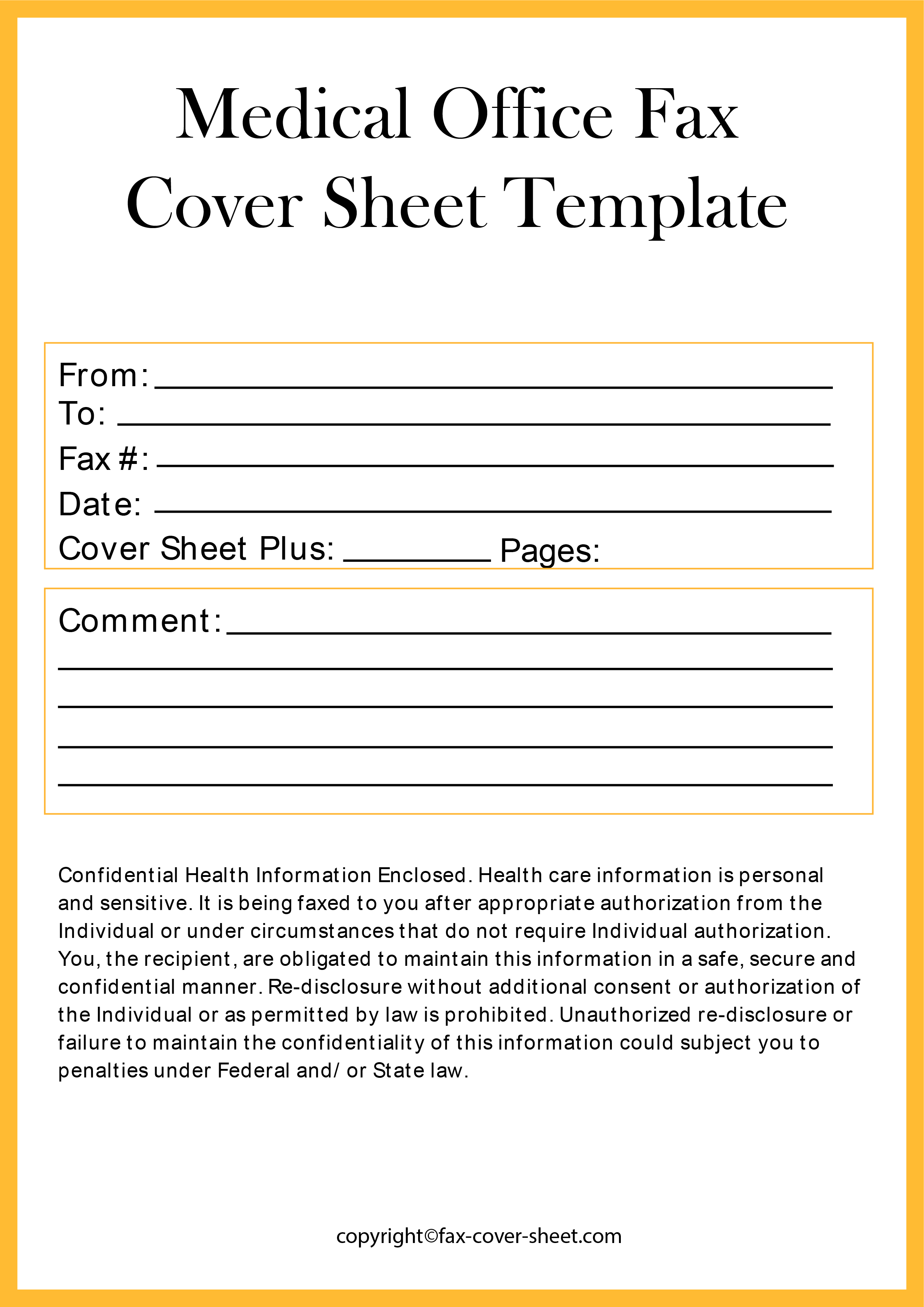 Sample Fax Cover Sheet for Medical Office